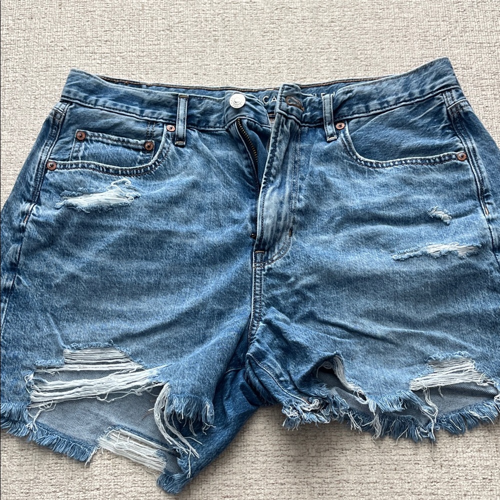 American Eagle Blue Distressed Jean Shorts